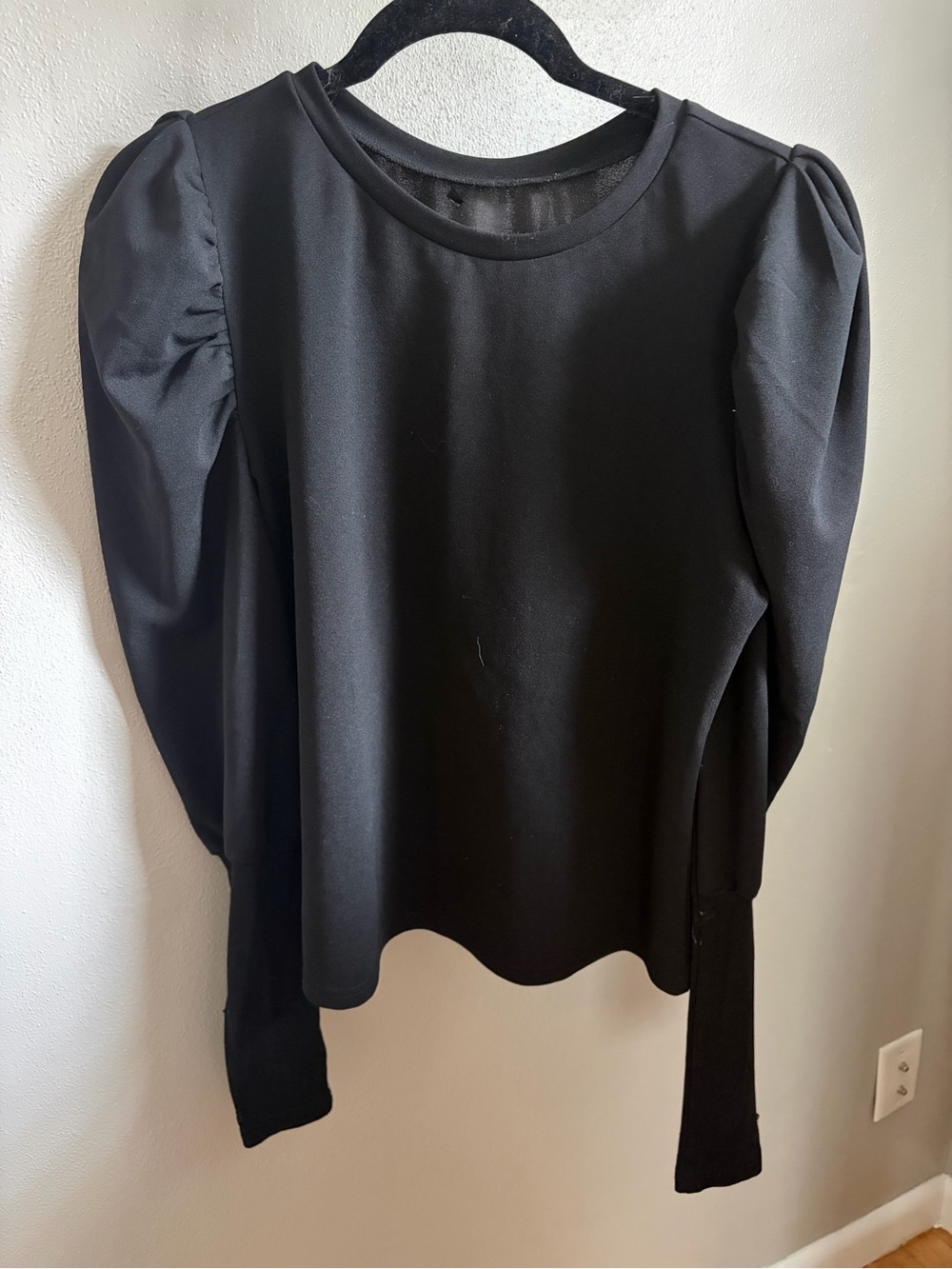 Black Puff Sleeve Women’s Top